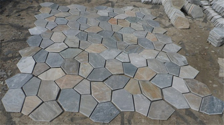 Cheap Rusty Slate Crazy Paving Stone Flagstone Patio Floor Tiles Paver Flooring With Mesh Backing