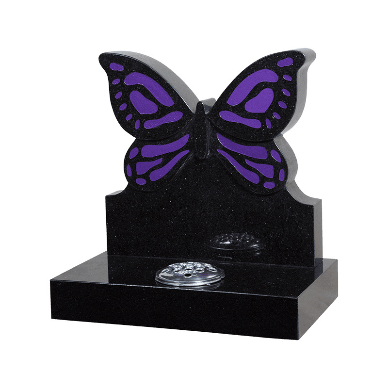 Hot Sale Various Cemetery China Black Granite Butterfly Headstones With Butterflies