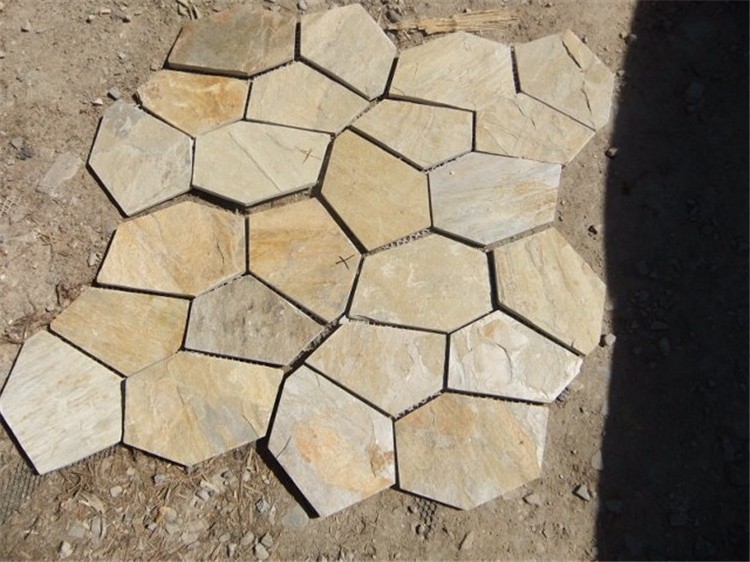 Cheap Rusty Slate Crazy Paving Stone Flagstone Patio Floor Tiles Paver Flooring With Mesh Backing