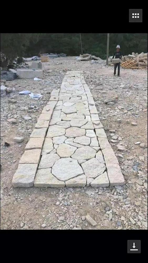 G682 Outdoor Yellow Crazy Random Size Driveway Cheap Patio Paver Sidewalk Stones Tiles For Sale