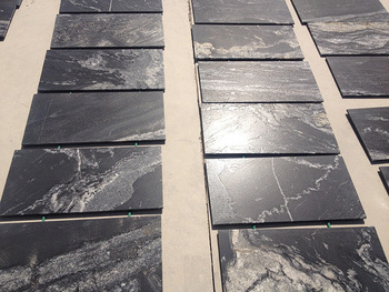 China Black Leather Surface Finish Nero Fantasy Granite Slabs