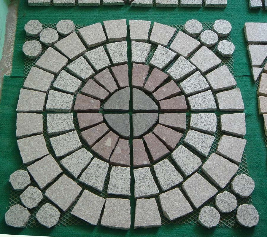 Cheap Granite Cobble Stone Paver on Mats for Sale