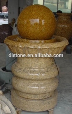 Outdoor Fengshui Garden Rolling Granite Floating Ball Water Fountain