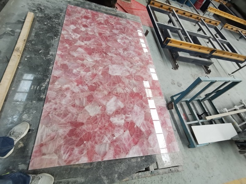 Natural Translucent Pink Onyx Marble Stone Slab Prices For Wall