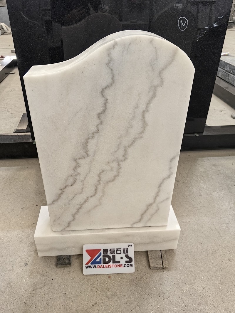 China Guangxi White Marble Grave Slab Memorial Tombstone Monument Upright Headstone Prices