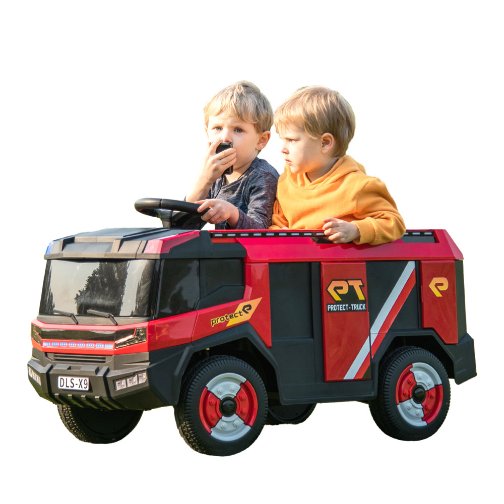 Factory wholesale Children 12V Battery Electric Fire truck Fighting toy truck Kids RC Ride On car with Water Gun Ride-on Car