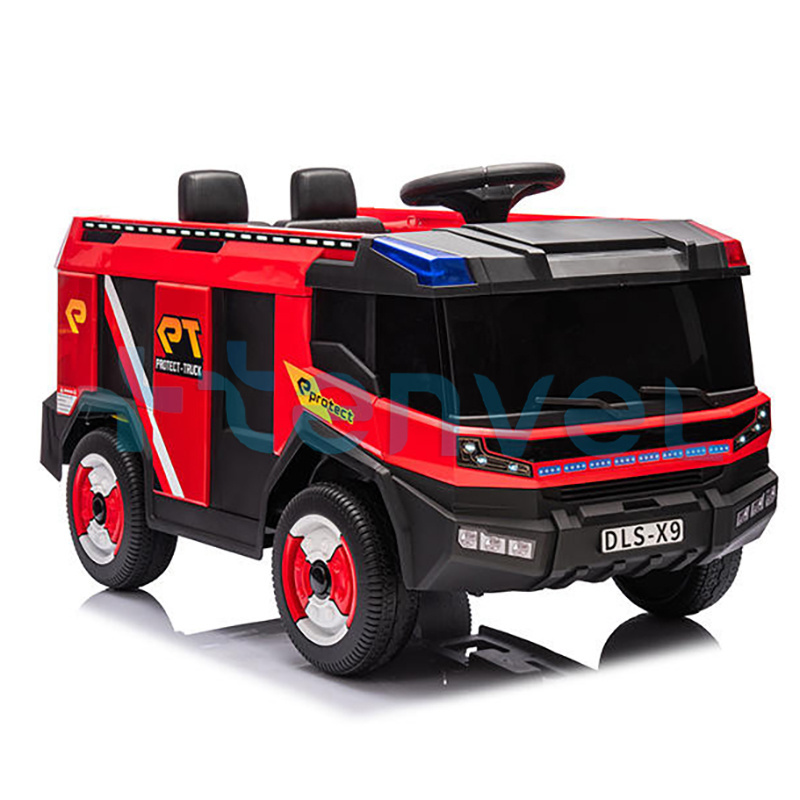 Hot selling 2023 kids ride on car fire truck red electric toy car for kids to drive children electric 12V battery car