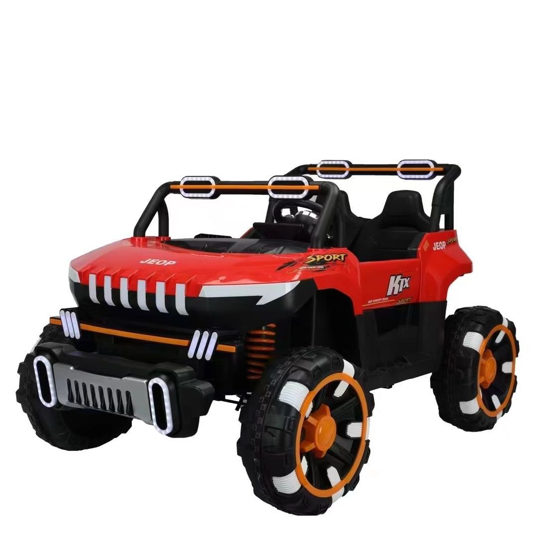 New design Ride-on Cars off-road Big wheels Car for Kids 2 seats 4 Power 12V Battery Remote Control Toy Children Electric Car