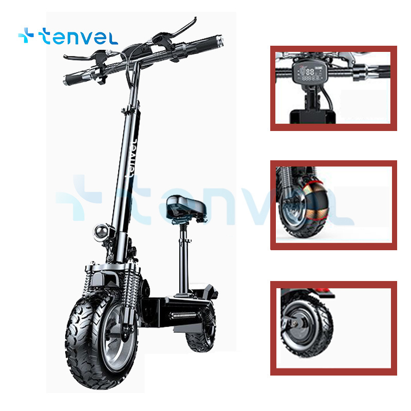 TENVEL 48V folding E scooter with NFC APP control Electric 10 inch Wheel Max Load 150kg Electric Scooter Aluminum alloy frame