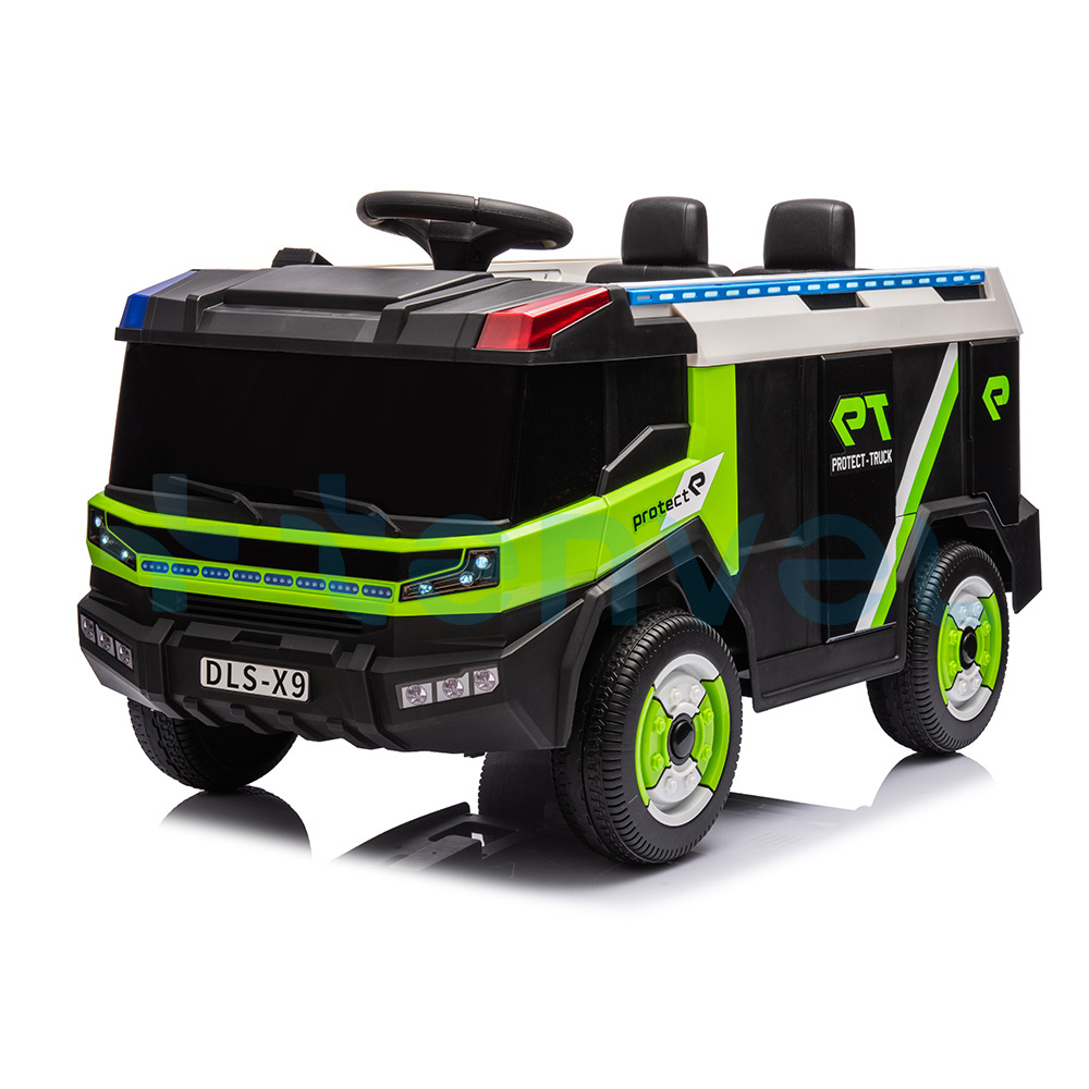 Children 12V fire truck double seater rechargeable battery baby big electric ride on toy truck car with remote kids ride-on cars