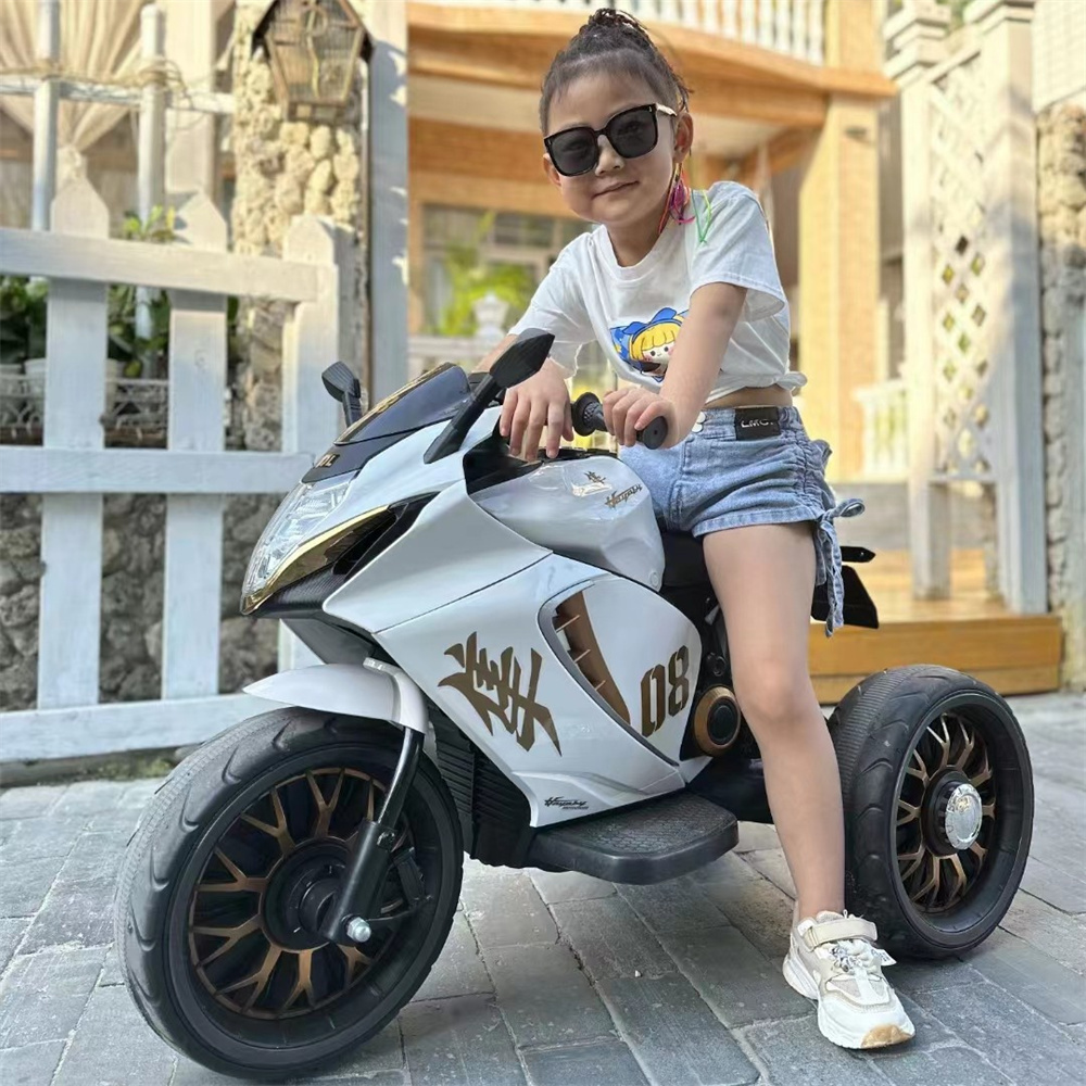 Children's electric motorcycle tricycle 12 volt battery child toy car baby double drive motorcycle