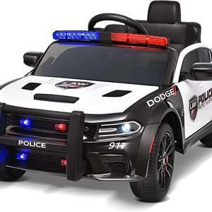 Dalisi new Licensed Dodge kids Police Car Children 12V Electric Remote Control Toy Car Ride-on Car for Kids to Drive