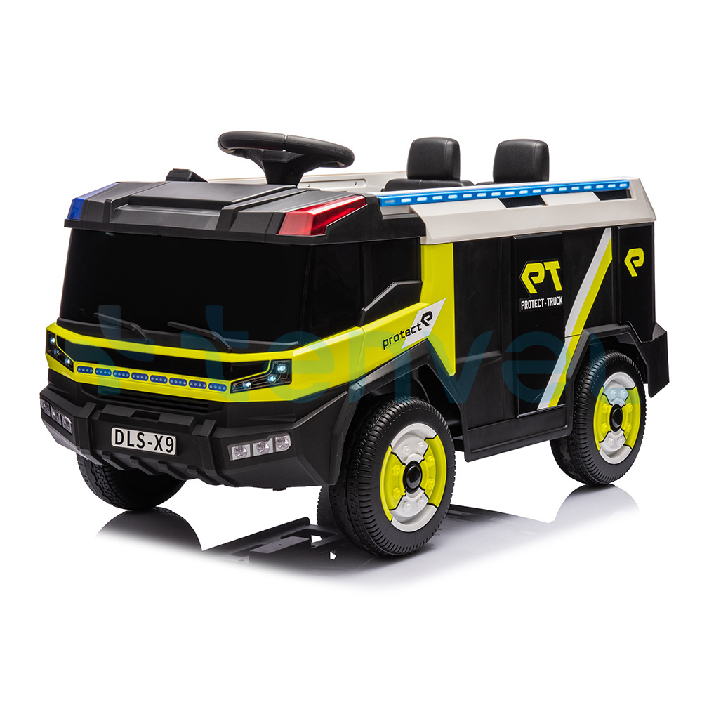 Children 12V fire truck double seater rechargeable battery baby big electric ride on toy truck car with remote kids ride-on cars