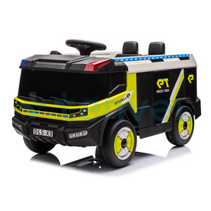 Tenvels Children 12V fire truck two seat rechargeable battery baby big electric ride on toy car with remote kids ride on cars