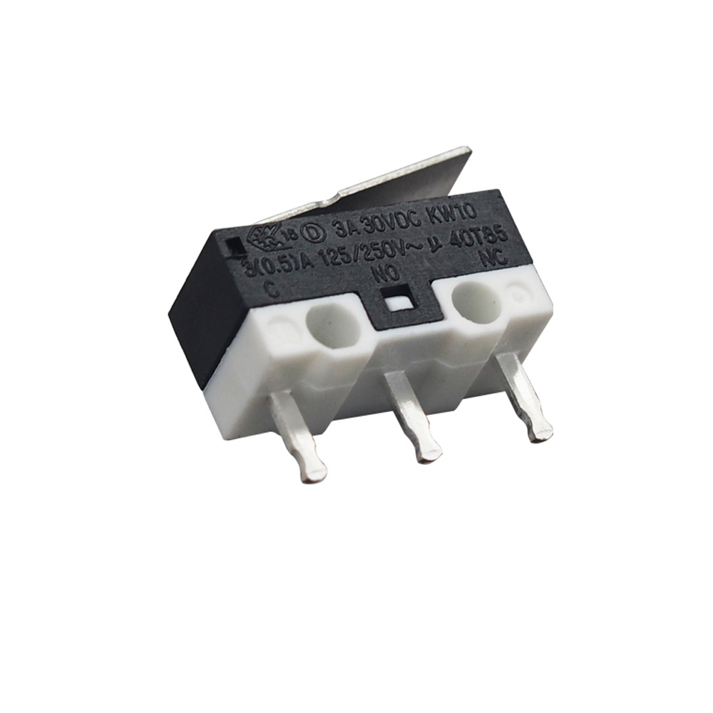 KW10 SPDT 3A 3 Pin PCB Sensitive Micro Switch With Lever Car Lock AC Subminiature Snap Action Switch 125AVC