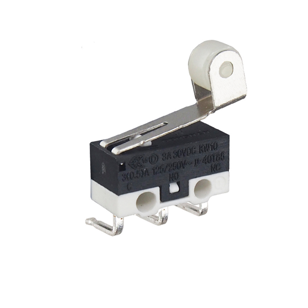 Micro Switch KW10 Series Mouse Micro Switch SPDT High sensitive left right side PCB terminal roller lever arm 3pin