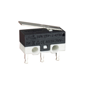 KW10 SPDT 3A 3 Pin PCB Sensitive Micro Switch With Lever Car Lock AC Subminiature Snap Action Switch 125AVC