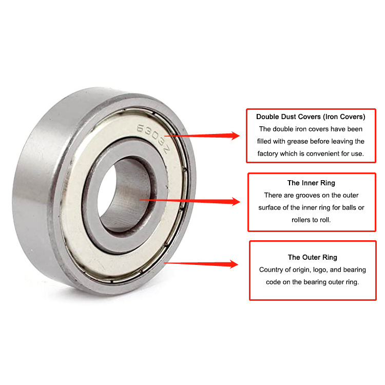 Chinese high quality bearing manufacturer heat resistant washing machine spare parts ball bearing 6203zz 17*40*12mm