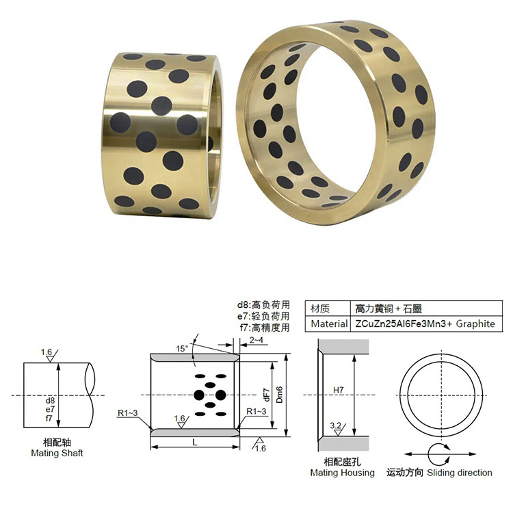 Solid bush cutless bearing cylindrical bushing hidrolik oil bearing 20*30*20 mm peek bushing for pump