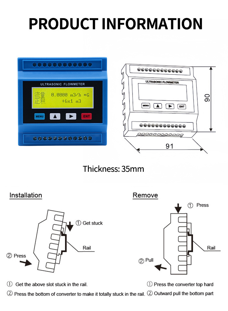 TUF-2000M Modular ultrasonic flowmeter heat meter,  Clamp on Flow Transducer Price ,TM-1&CT-1,DN50-DN700