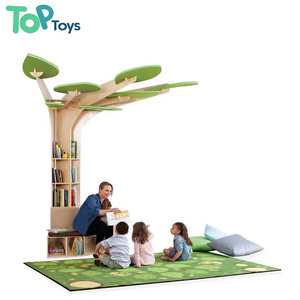 TOP Kids Library Kindergarten Furniture Learning Tree Bookshelf For Childcare Daycare Kid Shelves Reading Corner Room