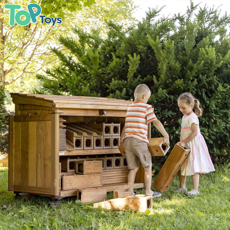 Top Montessori Outdoor Wooden Toy Storage Cabinet Kids' Shed Set for Daycare Baby Wardrobe and Children Outdoor Space