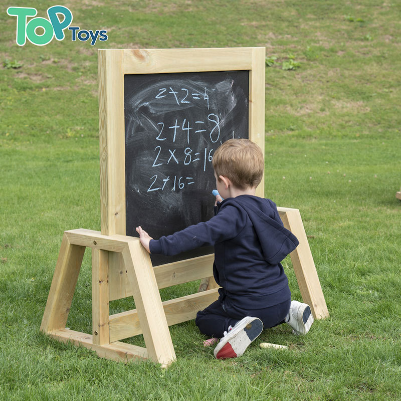 TOP Wooden A Frame Double Sided Outdoor Furniture With Standing Advertising Custom Kindergarten Preschool Chalkboard Blackboard