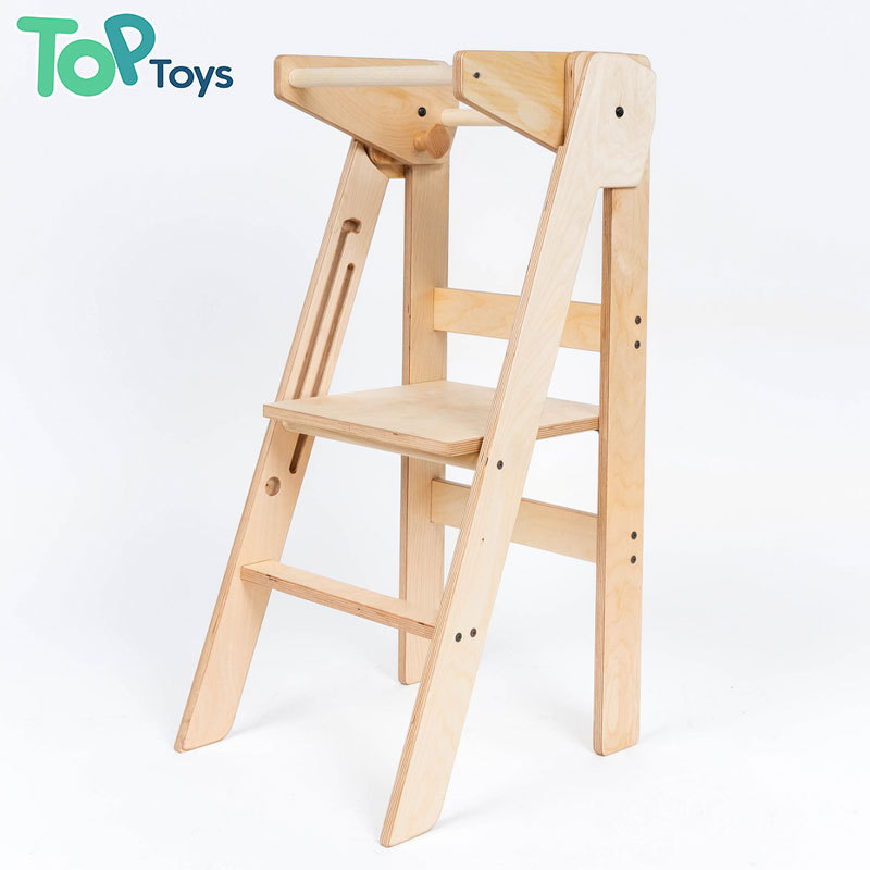 TOP Montessori Wooden Kitchen Helper Step Learning Tower Klappbar Children Stool Adjustable Height Foldable Learning Tower