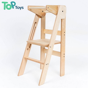 TOP Montessori Wooden Kitchen Helper Step Learning Tower Klappbar Children Stool Adjustable Height Foldable Learning Tower