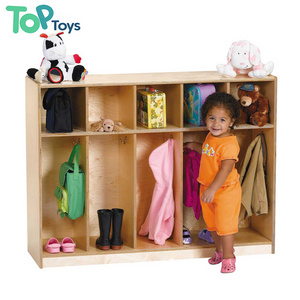 TOP 5-Section Coat Backpack Locker Cubbies Storage Organizer with Hooks For Toddlers Hardwood Daycare Classroom Mudroom Home