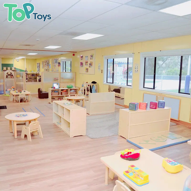 TOP Cheap Daycare Supplies Furniture Set For Toys Wooden Nursery School Couch Furniture Montessori Classroom Furniture