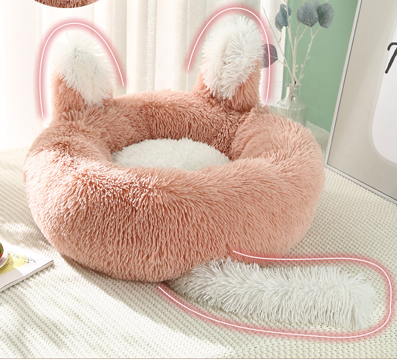 Upgrade Cat Bed Fluffy Plush Calming Dog Bed Anti Anxiety Pet Beds for Dogs & Cats