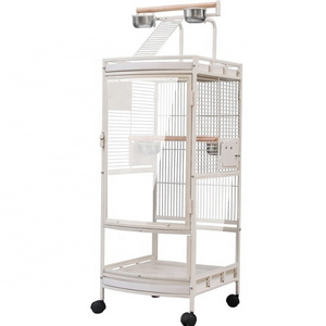 New Style Acrylic Bird Cage with Rolling Stand for Large Parrots Conure Lovebird Cockatiel Pigeon Cages