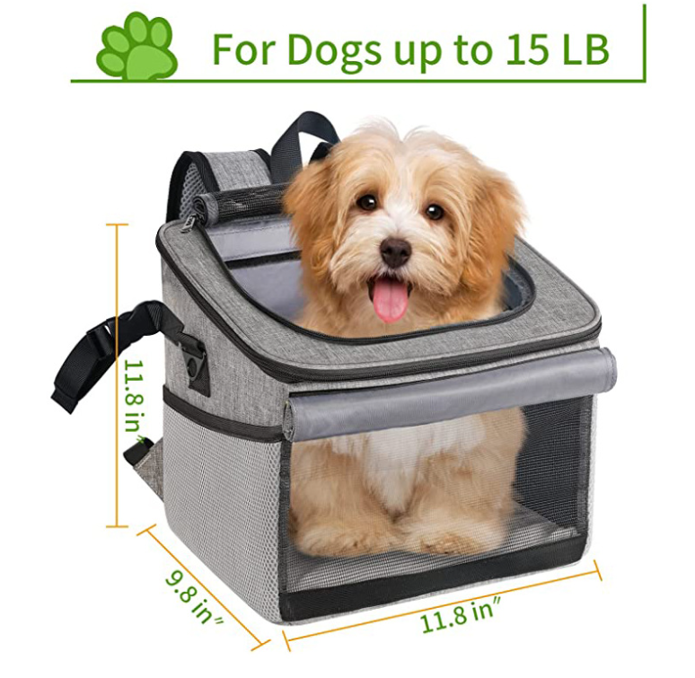 Dog Bike Basket Foldable Pet Bike Carrier 15lbs Soft Sided Dog Basket for Bike Quick Release Backpack