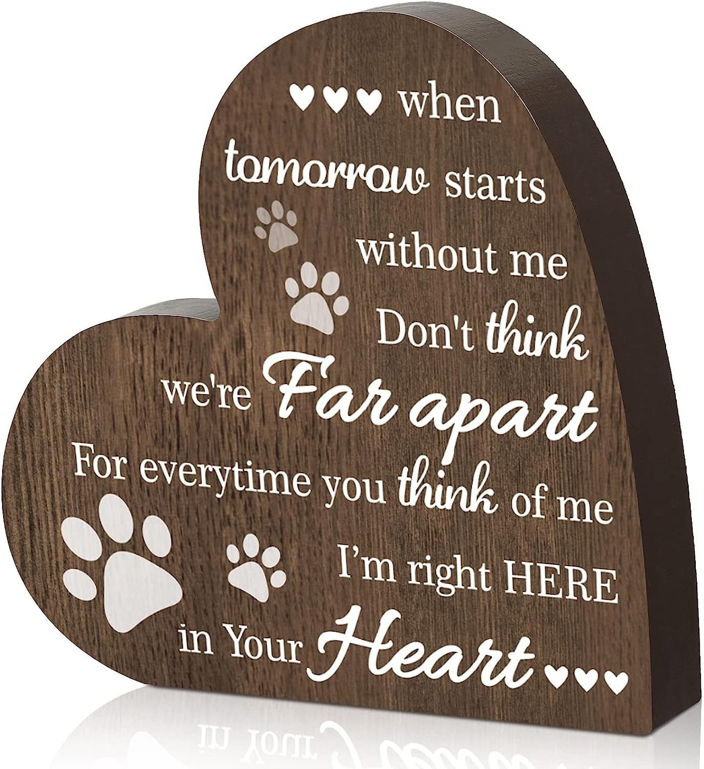 Pet Memorial Gifts Heart Shaped Wood Dog Cat Sympathy Condolence Gifts Factory Wholesale Hot sell