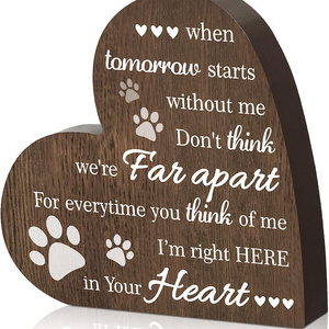 Pet Memorial Gifts Heart Shaped Wood Dog Cat Sympathy Condolence Gifts Factory Wholesale Hot sell