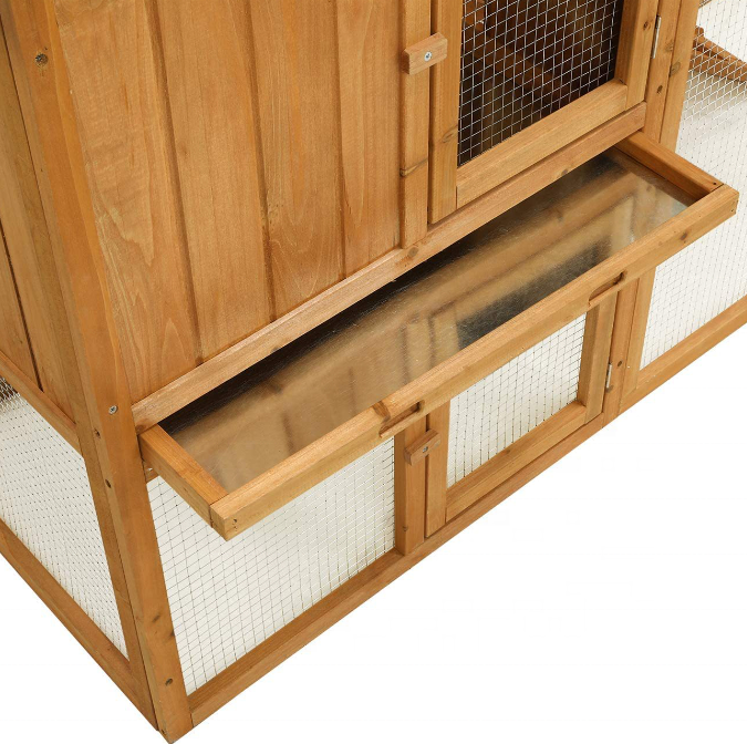 Chicken Coop Large Wooden Outdoor Bunny Rabbit Hutch Hen Cage with Ventilation Door Pet House Chicken Nesting Box