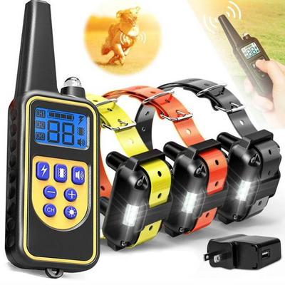 2600ft Rechargeable Waterproof Dog Shock E Collars LED Light 4 Modes Electric Dog Training Collar with Remote dog beeper collar