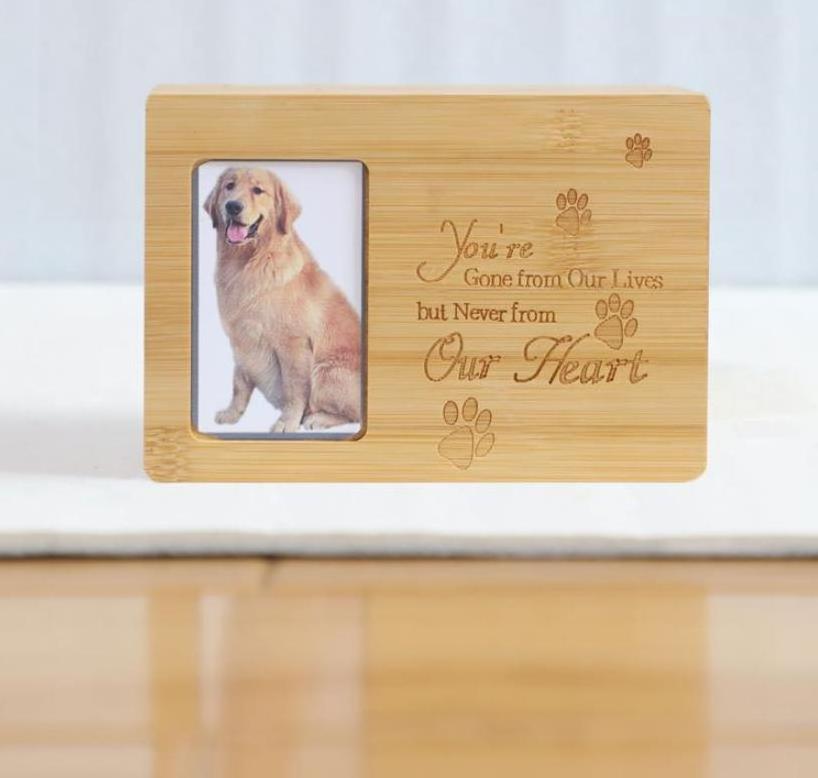 Pattern Word Funeral Memorial Gifts Wholesale Pet Urns Custom Wooden Urn for Dogs Cat Ashes Pet Urn Dog Wood Velvet Pouch