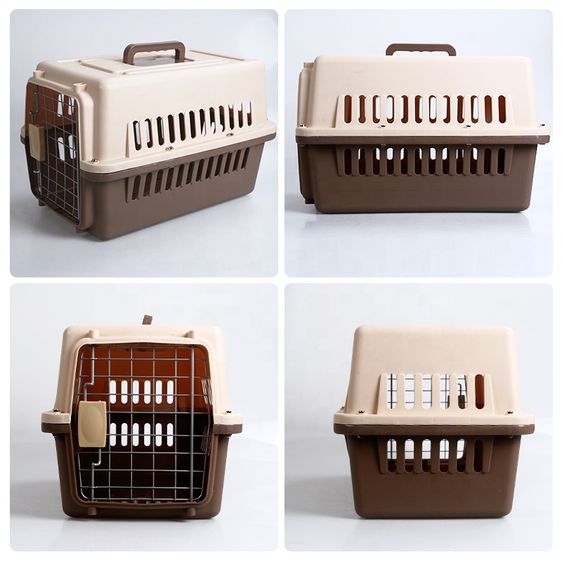 Portable Travel Flight Approved Cats Dogs Cage Carrier Crate Outdoor Kennel Cat Carry Box Pet Carrier Plastic