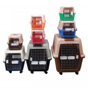 Portable Travel Flight Approved Cats Dogs Cage Carrier Crate Outdoor Kennel Cat Carry Box Pet Carrier Plastic