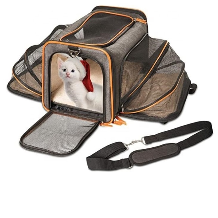 Airline Approved Small Dog Cat Car Travel Carrier Soft Plush Window Mesh Cushion Luxury Pet Cages Carriers Kennel Bag