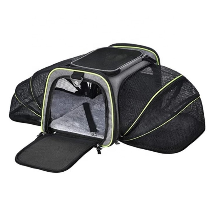 Airline Approved Small Dog Cat Car Travel Carrier Soft Plush Window Mesh Cushion Luxury Pet Cages Carriers Kennel Bag