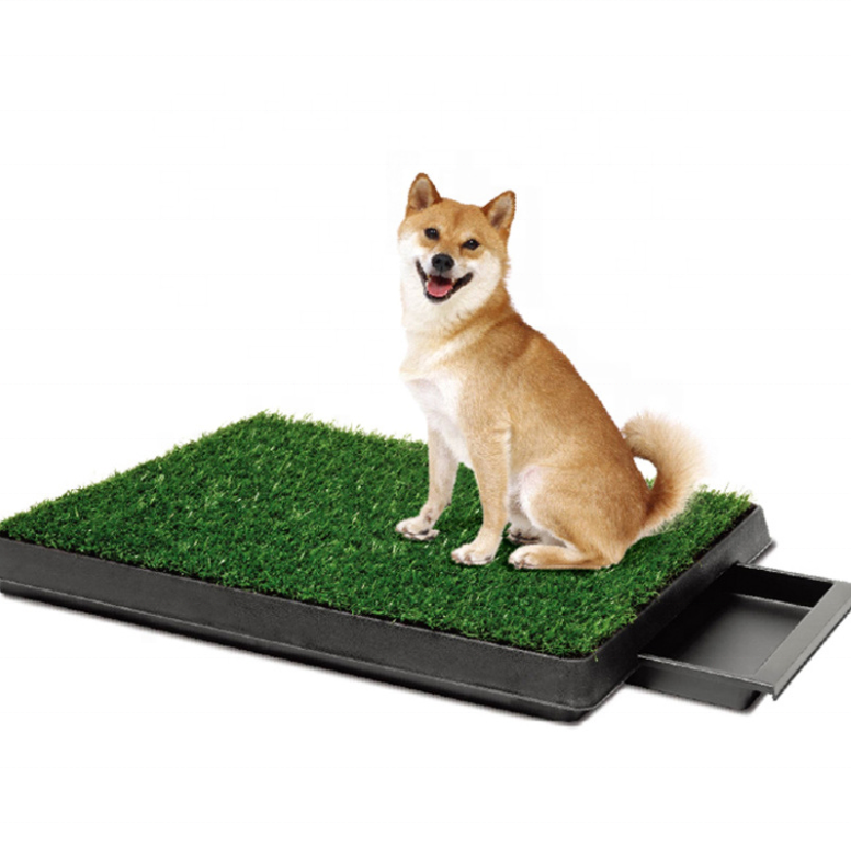 Wholesale Customizable LOGO Portable Dog Potty Dogs Grass Pad with Tray Washable Puppy Pee Pad Dog Grass Toilet Trade Assurance