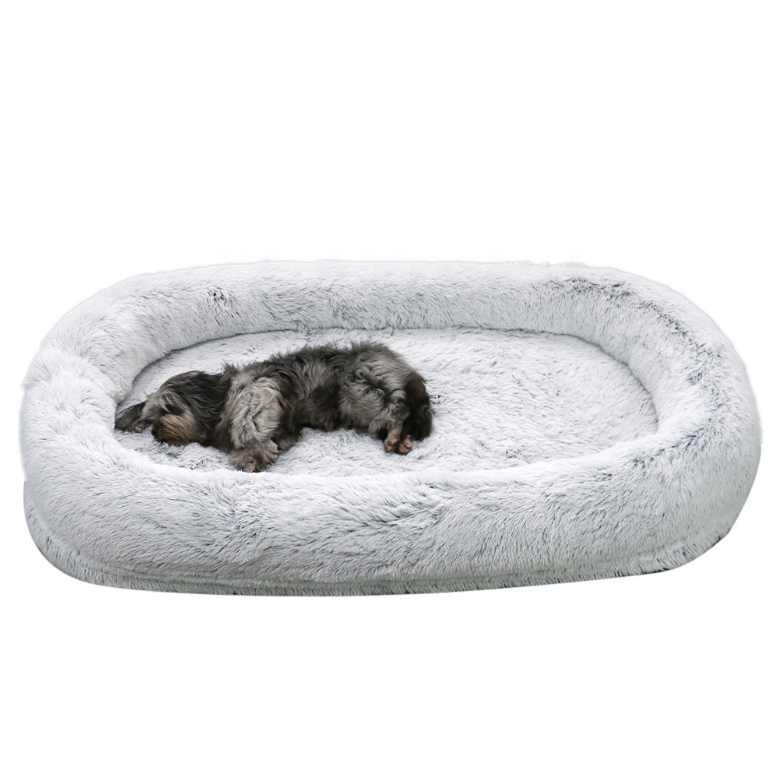 Custom Giant Plush Soft Pet Bed Anti Anxiety  Removable Large Human Dog Bed for Adult