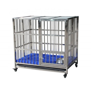 USMILEPET Factory Direct Heavy Duty Dog Kennel Strong Metal Crate with 4 Wheels Dog Cages Metal Kennels