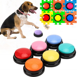 Recordable Dog Buttons with Stickers - Talking Buttons for Pet Communication-Speaking Button for Dog Training