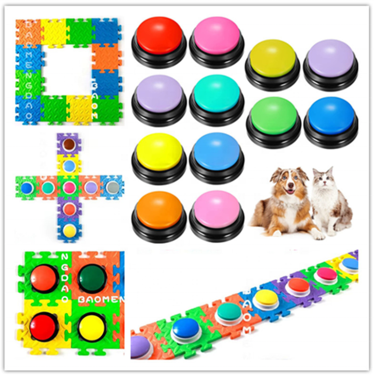 Recordable Dog Buttons with Stickers - Talking Buttons for Pet Communication-Speaking Button for Dog Training