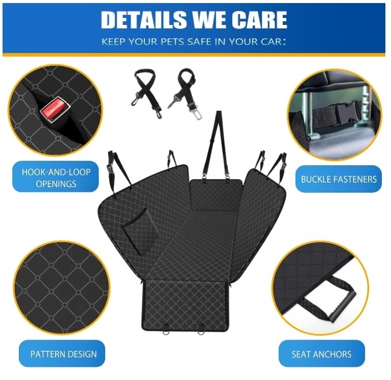 Hot sales Dog Car Seat Cover with Storage Pocket Dog Hammock Protects Against Dirt  Scratch Prevention for SUVs and Trucks