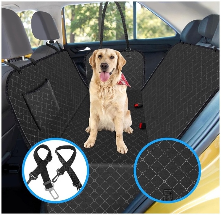 Hot sales Dog Car Seat Cover with Storage Pocket Dog Hammock Protects Against Dirt  Scratch Prevention for SUVs and Trucks